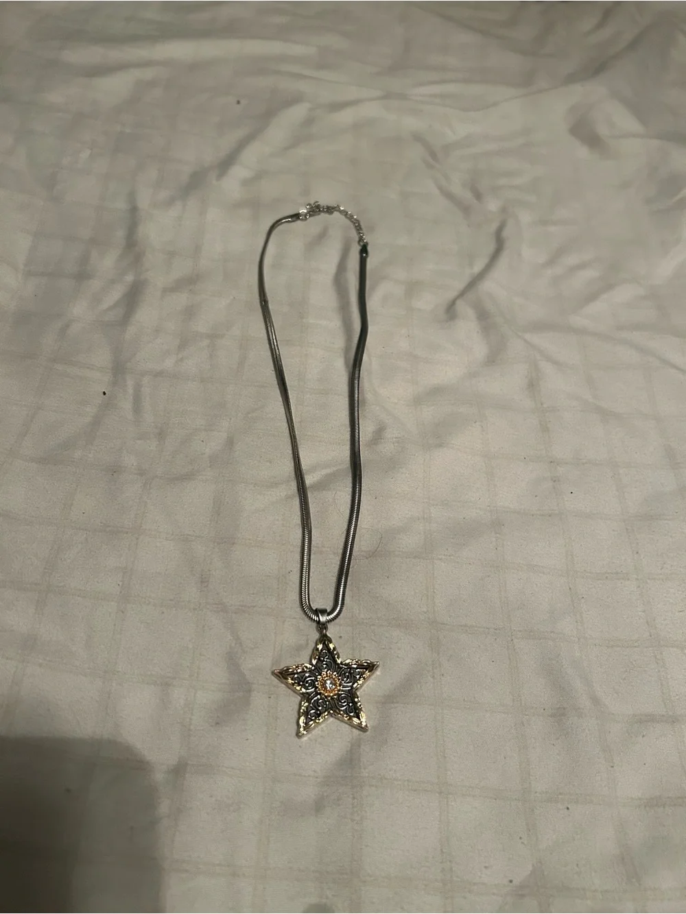 Star Pendant Necklace in Silver and Gold